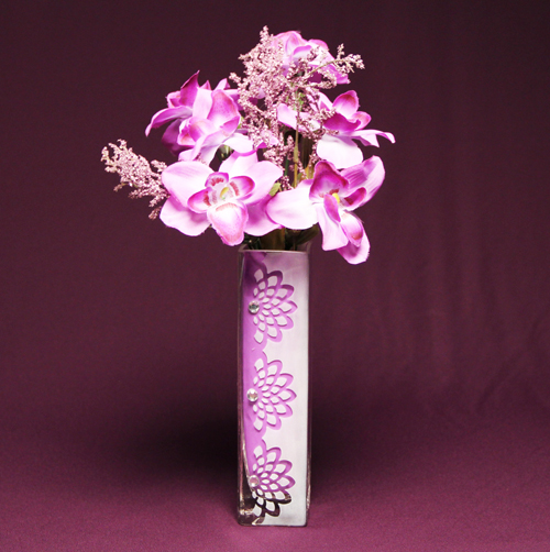 Craft Punch Stenciled Vase